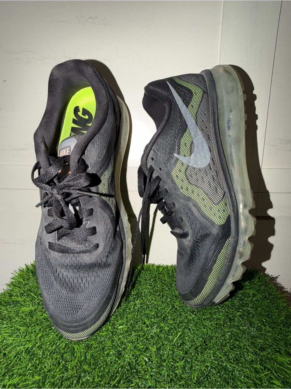 Nike Men’s Air Max Running Shoes - Black with Neon Green Accents